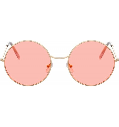 Round Women Round Sunglasses Fashion Vintage Metal Frame Ocean Sun Glasses Shade Oval Female Eyewear - CE198A4GLEN $28.85