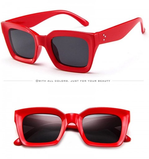 Rectangular Polarized Sunglasses Riding Square Driving Women Sunglasses Rectangular Fashion punk Sun Glasses - E - CN196Z0DWE...