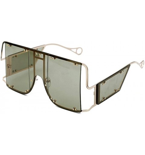 Square Fashion Sunglasses Oversized Glasses fashion - Green - C618XE8H8SC $10.72