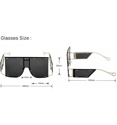 Square Fashion Sunglasses Oversized Glasses fashion - Green - C618XE8H8SC $10.72