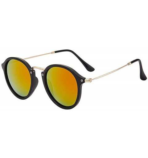 Round Sunglasses Women/Men Vintage Round Sun Glasses Sunglass Lentes De Sol Hombre/UV400 - Ateg2447-6 - CZ19859K2ZA $23.61