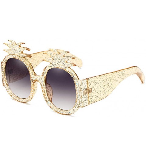 Oversized Sunglasses Protection Personality Travelling - Yellow - CM18UR4MC65 $20.23