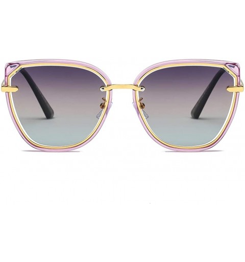 Oval Women Sunglasses Retro Black Drive Holiday Oval Polarized UV400 - Purple - CM18R6XOAEA $12.15