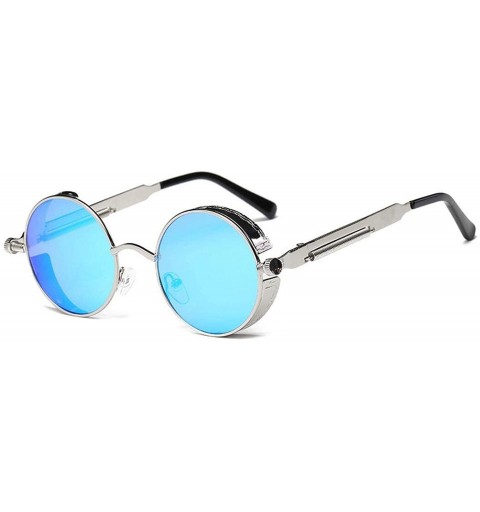 Oval Metal Round Steampunk Sunglasses Men Women Fashion Glasses Er Retro Frame Vintage UV400 - 12 - CE199COSG9K $63.62