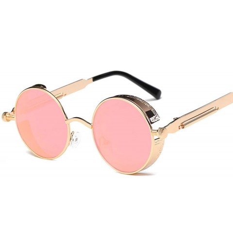 Oval Metal Round Steampunk Sunglasses Men Women Fashion Glasses Er Retro Frame Vintage UV400 - 12 - CE199COSG9K $29.69