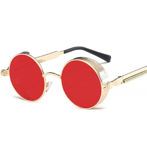 Oval Metal Round Steampunk Sunglasses Men Women Fashion Glasses Er Retro Frame Vintage UV400 - 12 - CE199COSG9K $29.69