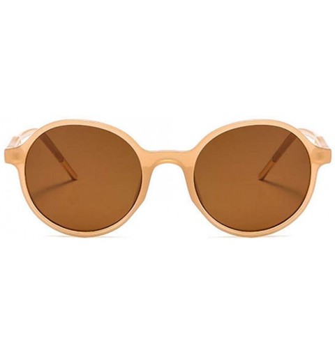 Round Women Fashion Eyewear Round Beach Sunglasses with Case UV400 Protection - Jelly Brown Frame/Brown Lens - CQ18WRUKGLY $1...