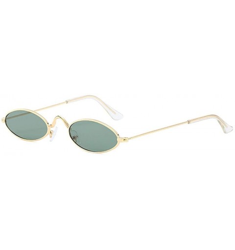 Oval Retro Vintage Oval Sunglasses Slender Metal Frame Oval Sunglasses Candy Colors for Man and Woman - C - CA196Z8YSDY $11.15