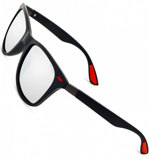 Sport Vintage Polarized Sunglasses for Men Women Retro UV Protection Stylish Sun Glasses - G5-black Frame/Silver Lens - CI18K...