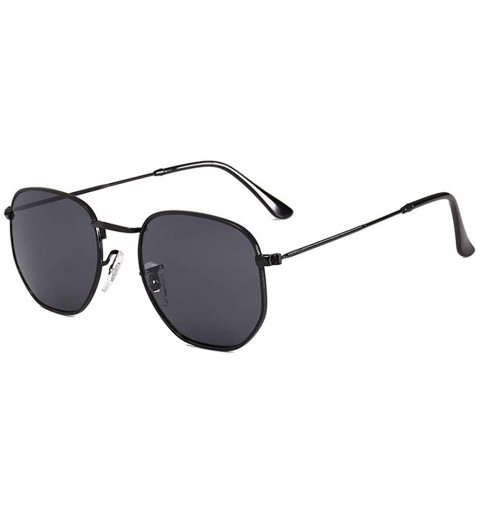 Goggle Fashion Small Box Sunglasses Sunglasses True Film Polychromatic Glasses - C1 Black Frame Grey Sheet - CB18TNRXEGQ $11.73