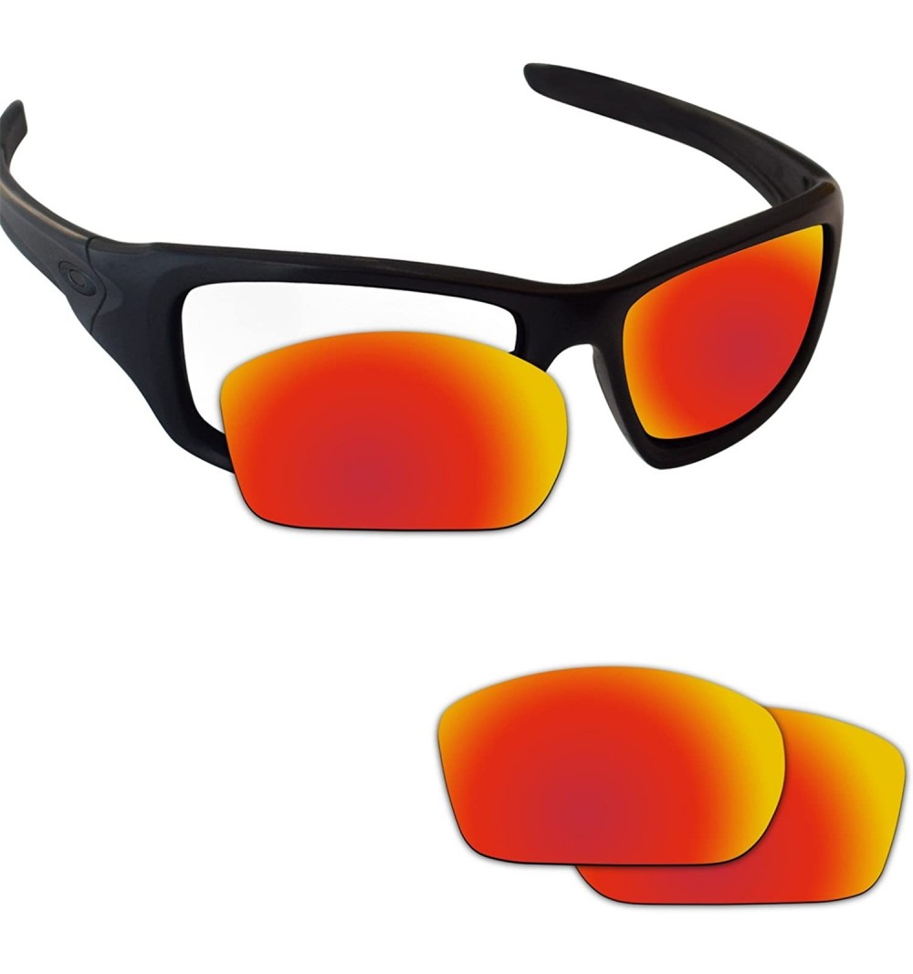 Rectangular Replacement Lenses Valve Sunglasses - Various Colors - Fire Red - Anti4s Mirror Polarized - C81888GIWO6 $24.23