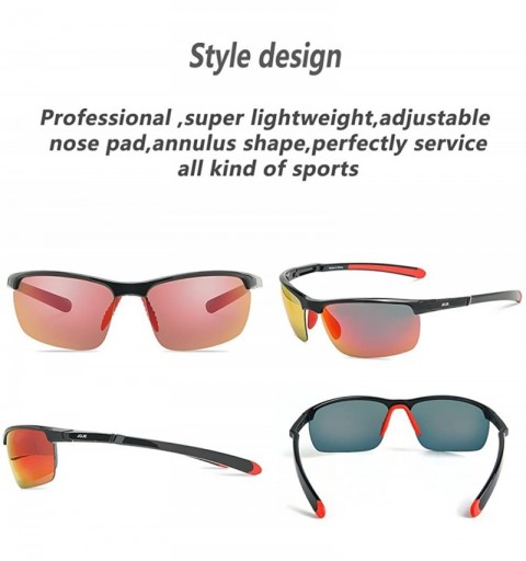 Round Polarized Sports Sunglasses for men women Baseball Running Cycling Fishing Golf Tr90 ultralight Frame JE001 - CE18D0IK5...