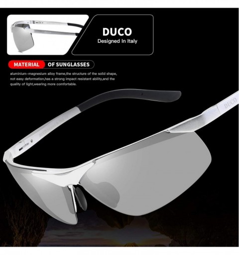 Semi-rimless Men's Sports Style Polarized Sunglasses Fishing Golf Driver Glasses 6806S - Silver Frame Mirror Lens - CX11U8OW5...