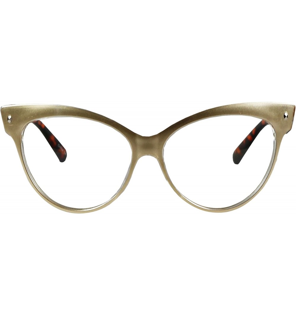Round Oversize Cateye Sunglasses UV Protection Non Prescription High Pointed Frame Clear Lens Retro Fashion MOD - C312ER3K1XX...