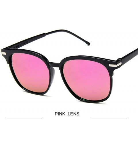 Goggle Square Sunglasses Man Retro Mirror Fashion Sun Glasses Vintage Shades - Pink - CM194OXE36A $29.06