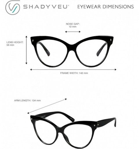Round Oversize Cateye Sunglasses UV Protection Non Prescription High Pointed Frame Clear Lens Retro Fashion MOD - C312ER3K1XX...