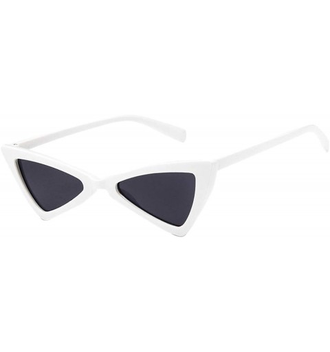 Cat Eye Women's Cat Eye Sunglasses Retro Style Triangle Frame Sunglass - White - C318LRSLDSK $12.26