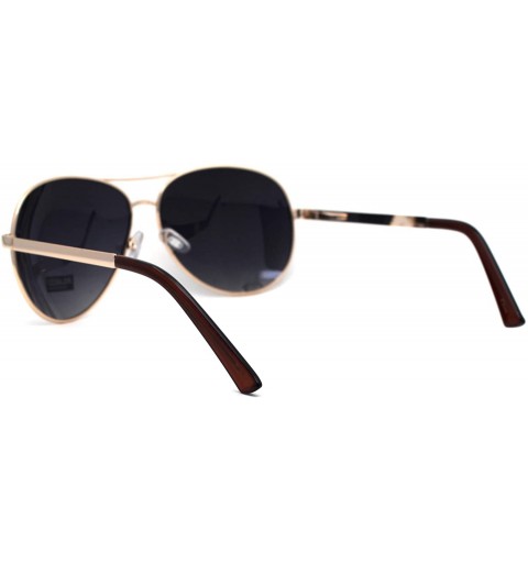 Oversized Polarized Mens Classic 80s Metal Rim Officer Cop Sunglasses - Gold Smoke - CG196I069SL $14.85