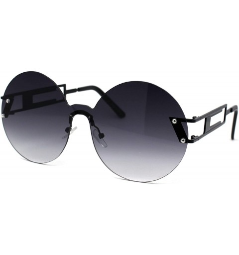 Shield Color Mirror Round Shield Retro Circle Lens Hippie Sunglasses - Smoke - CY185R6XMGQ $28.52