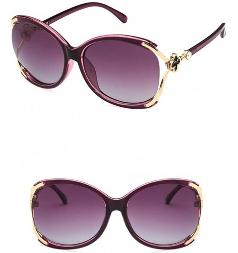 Round Women Sunglasses Retro Gradient Brown Drive Holiday Round Polarized UV400 - Purple - CB18RLIZN04 $11.03