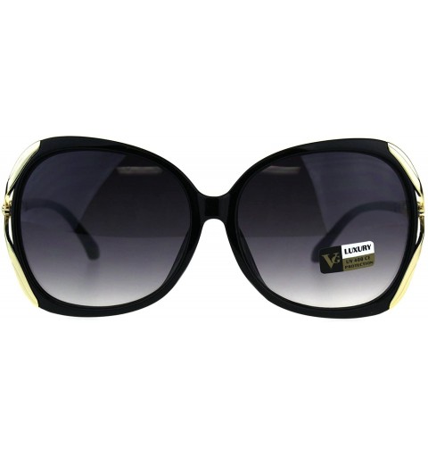 Butterfly Womens Metal Jewel Luxury Designer Fashion Plastic Sunglasses - Black Smoke - CO18C2WZ349 $11.05