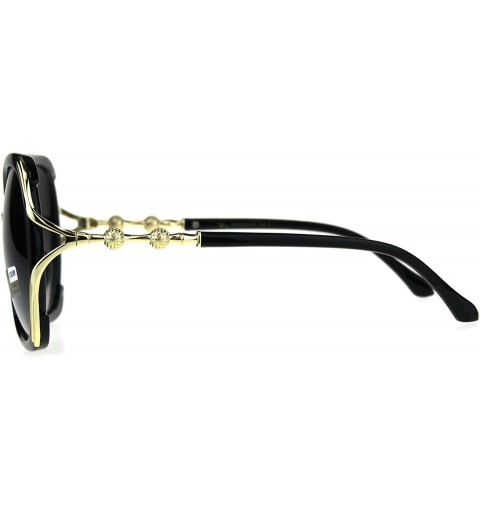 Butterfly Womens Metal Jewel Luxury Designer Fashion Plastic Sunglasses - Black Smoke - CO18C2WZ349 $11.05