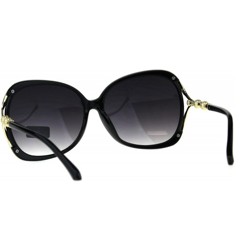 Butterfly Womens Metal Jewel Luxury Designer Fashion Plastic Sunglasses - Black Smoke - CO18C2WZ349 $11.05