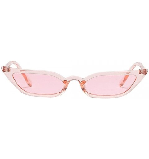 Oversized Women's Sunglasses-Vintage Cat Eye Small Frame UV400 Eyewear Sunglasses - Pink - CL18E4OURD7 $16.60