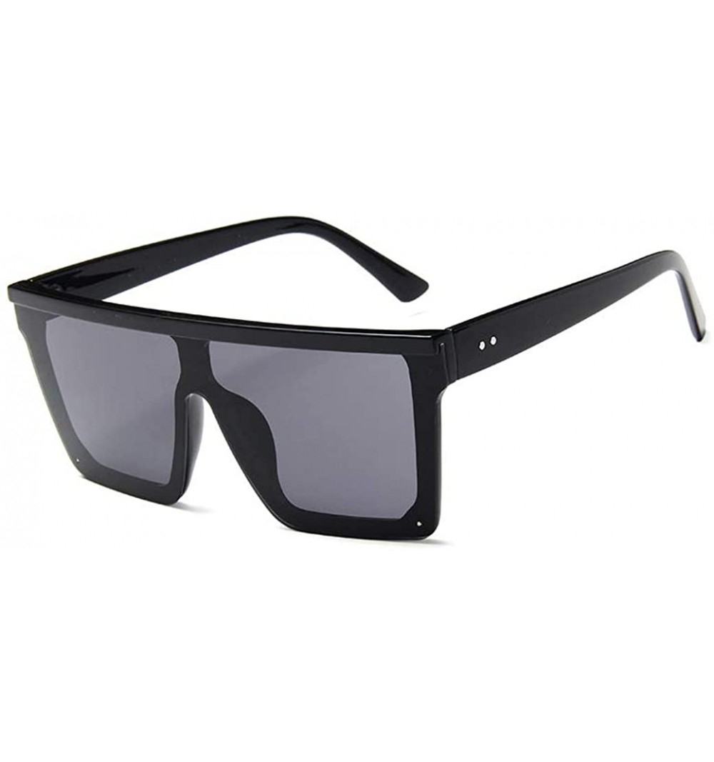 Sport Unisex Polarized Sunglasses Oversized Fashion Shades For Men/Women - Medium Black Frame + Gray Lens - C518X9XR9IA $26.36
