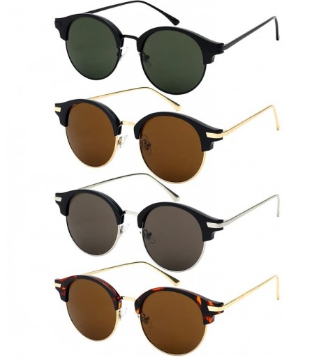 Rimless Round Half Frame Horned Rim Sunglasses 541053-SD - Black+gold - CU12LWVSDMJ $10.81