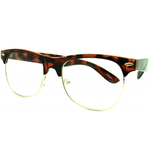 Wayfarer Unisex 50's Truly Vintage Fashion Clear Lens Horn Rim Eyeglasses - Tortoise Gold - CC11ED6ZLSP $10.00
