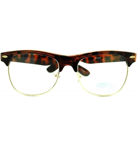 Wayfarer Unisex 50's Truly Vintage Fashion Clear Lens Horn Rim Eyeglasses - Tortoise Gold - CC11ED6ZLSP $10.00