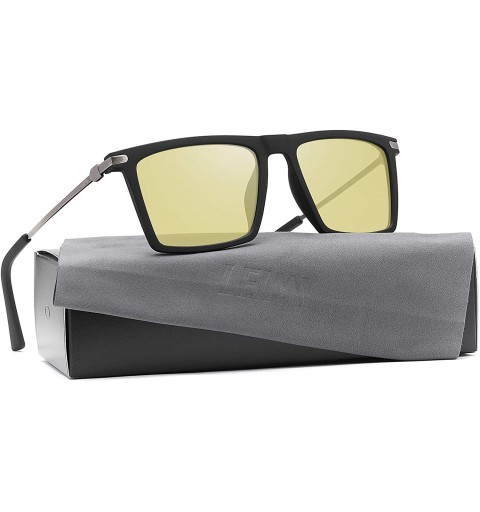 Rectangular Mens Polarized Sunglasses for Men Rectangular Driving Running Fishing Sun Glasses for Women UV400 Protection - CF...