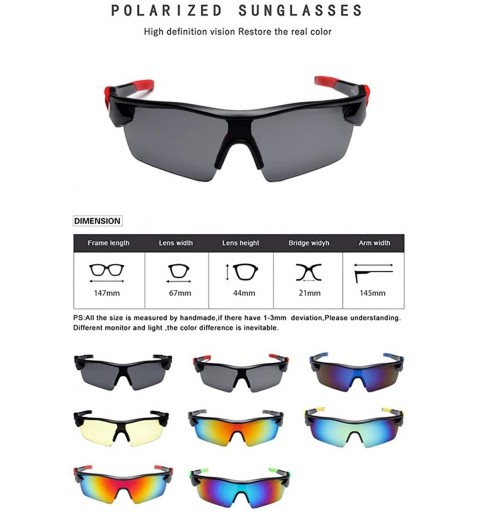 Sport Polarized Sunglasses bicycle glasses - Sports UV400 Protection TR90 Frame Baseball Running Hiking Fishing Driving - C51...