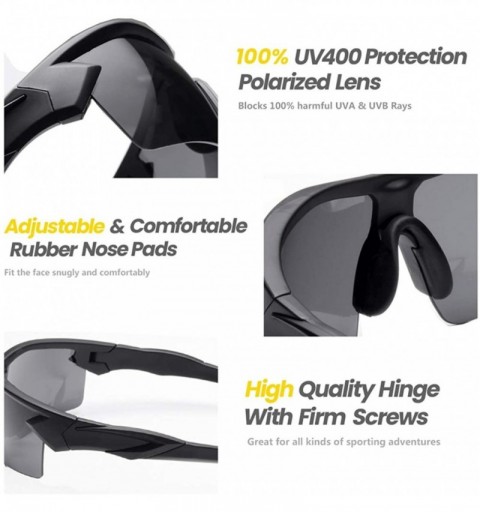 Sport Polarized Sunglasses bicycle glasses - Sports UV400 Protection TR90 Frame Baseball Running Hiking Fishing Driving - C51...