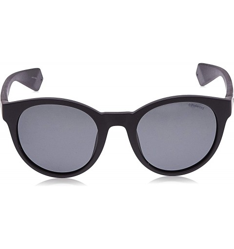 Round PLD6063/G/S Round Sunglasses- Matte Black/Polarized Gray- 52mm - CT18IO0XNAC $43.96
