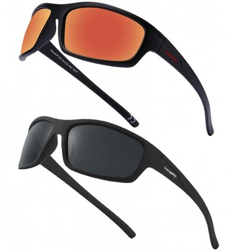 Sport 2 PACK Polarized Sport Sunglasses for Men and Women Matte Finish Sun Glasses Mirrored Lens UV Blocking - CR198KEI27A $3...