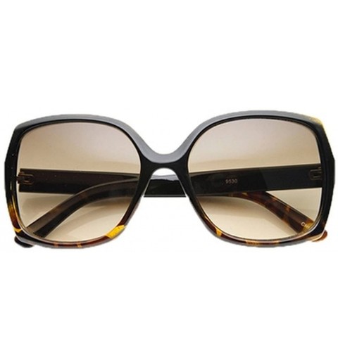 Oversized Fashion Culture Women's Ivana Oversized Square Sunglasses (Brown - Grey) - CJ12KN7I17P $14.08