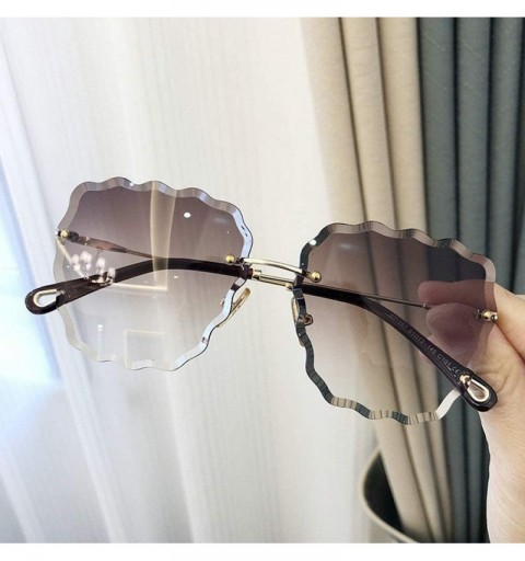 Square Fashion Sunglasses For Women Frameless Diamond Cutting Colorful Lens gradient Square Frame sunglasses - C718WQUGALW $1...