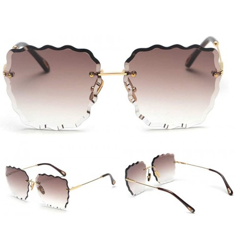 Square Fashion Sunglasses For Women Frameless Diamond Cutting Colorful Lens gradient Square Frame sunglasses - C718WQUGALW $1...