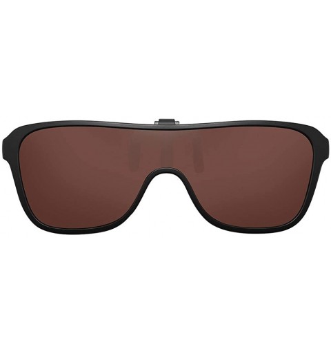 Rimless Polarized Clip On Sunglasses Over Prescription Glasses for Men Women One Piece Style - Brown - CH18QEEICHH $14.49