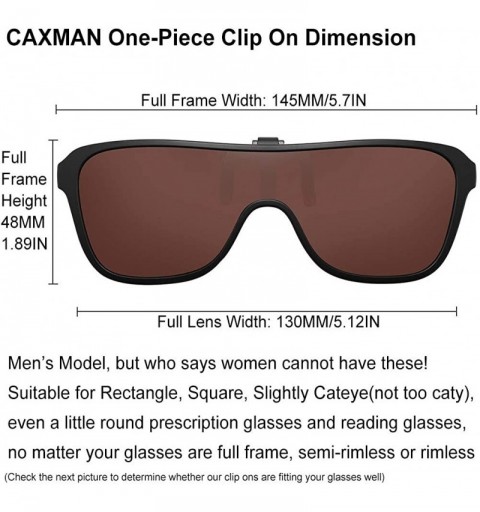 Rimless Polarized Clip On Sunglasses Over Prescription Glasses for Men Women One Piece Style - Brown - CH18QEEICHH $14.49