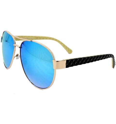 Aviator Aviators Mirrored Sunglasses Metal Frame Women Mens UV400 - Olive - Mirrored - CL18EOLXEZL $9.81