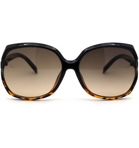 Butterfly Womens Oversize Thick Plastic Butterfly Diva Sunglasses - Black Tortoise Brown - CU192WZHAHW $23.42