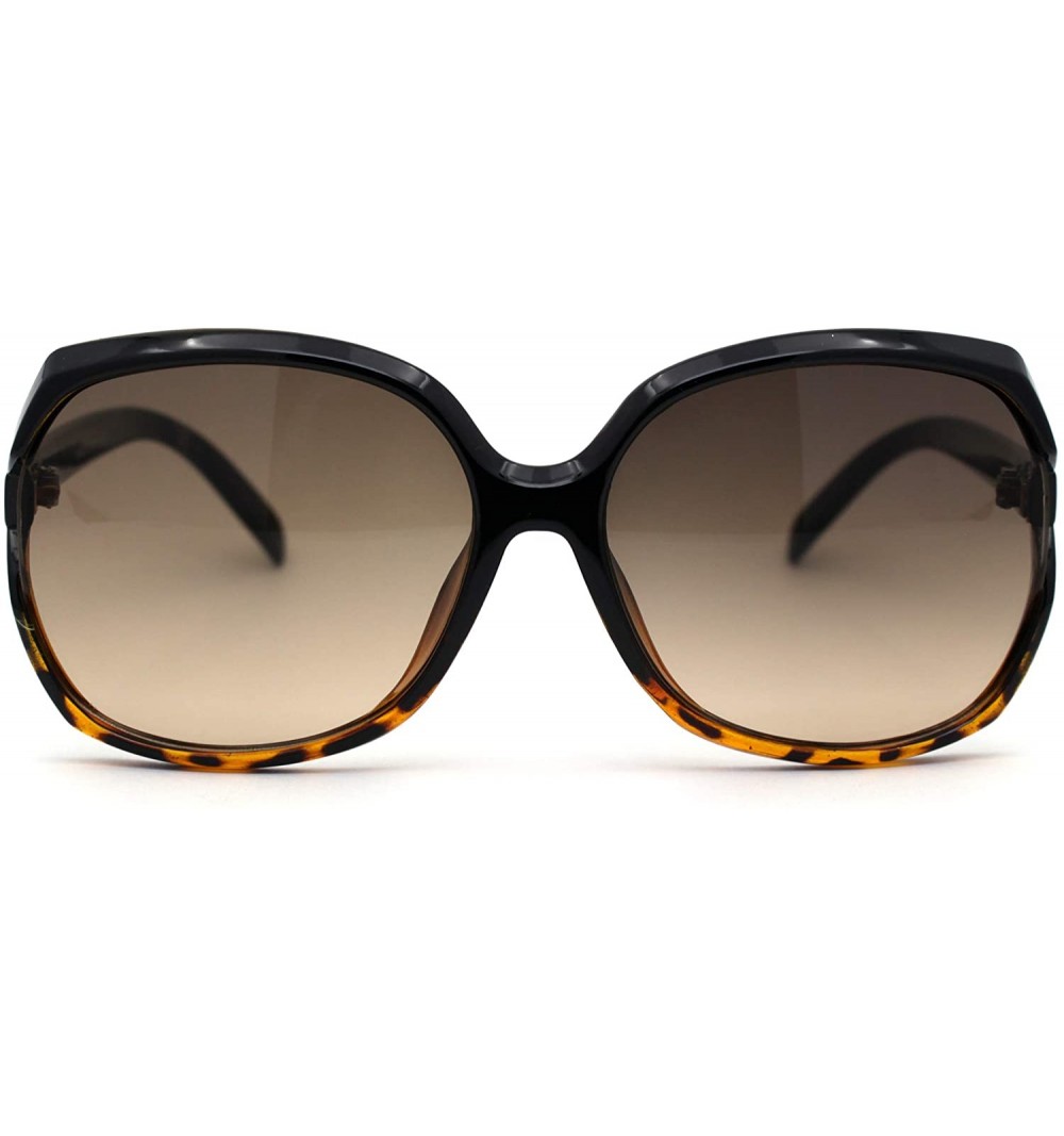Butterfly Womens Oversize Thick Plastic Butterfly Diva Sunglasses - Black Tortoise Brown - CU192WZHAHW $9.81