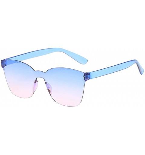 Semi-rimless Unisex Fashion No Frame Clear Sunglasses Sexy Retro Sunglasses Women Sunglasses - H - CL196IYLHSK $10.68
