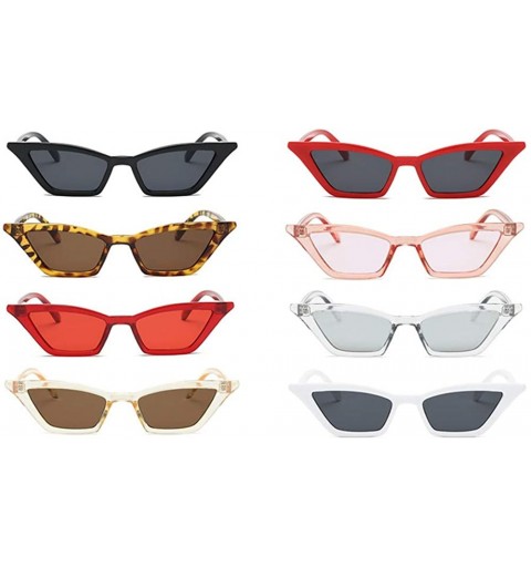 Square 8 Pairs Women Vintage Small Cat Eye Sunglasses Retro Square Shade Eyewear Eye Glasses - 8 Pairs-a - C7194UZ7DEL $20.44