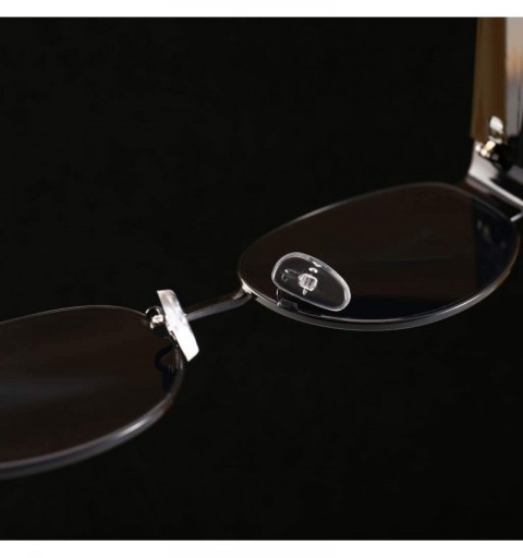 Oval Womans Oval Sunglasses Men Steampunk Ladies Retro Eyewear Metal Frame Summer - Red Lens - CK18ST6KSWX $8.47