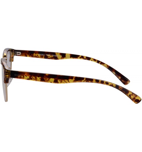 Rectangular Men's TR90 Frame Progressive Multi focus Computer Readers Glasses-M018 - C4 Yellow Demi - CI18QESE2XQ $13.28