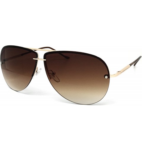 Sport 506 Tint Lenz Teardrop Rimless Metal Frame Womens Mens Aviator Sunglasses - Rimless - CD183N2HK8I $26.79
